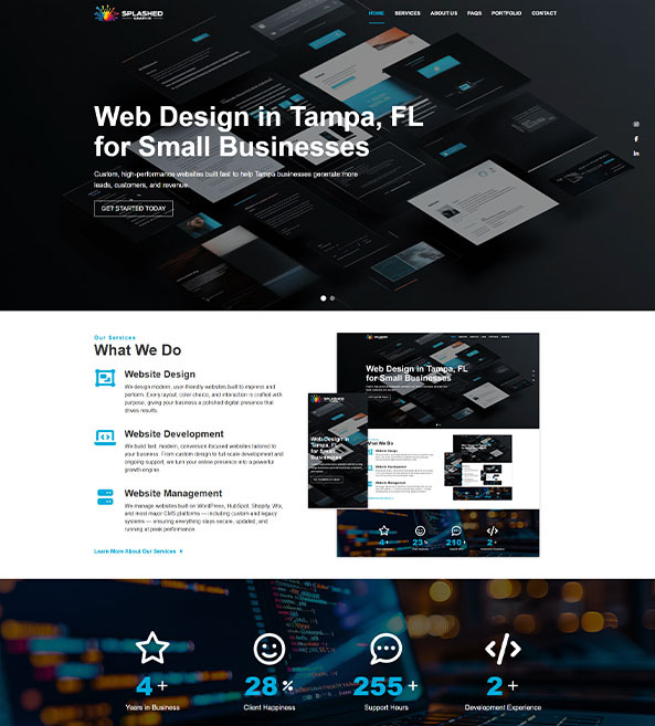 Company Website design for desktop