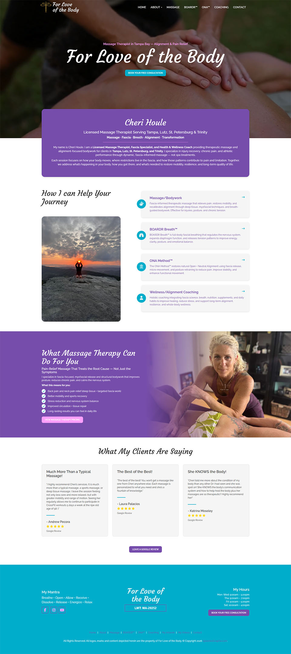 For Love of the Body website redesign preview