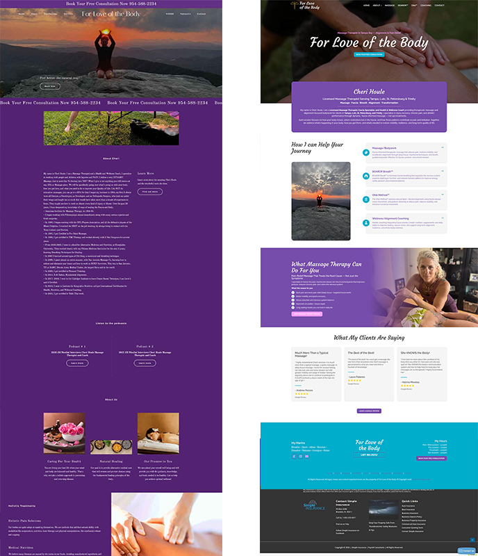 For Love of the Body responsive website redesign preview
