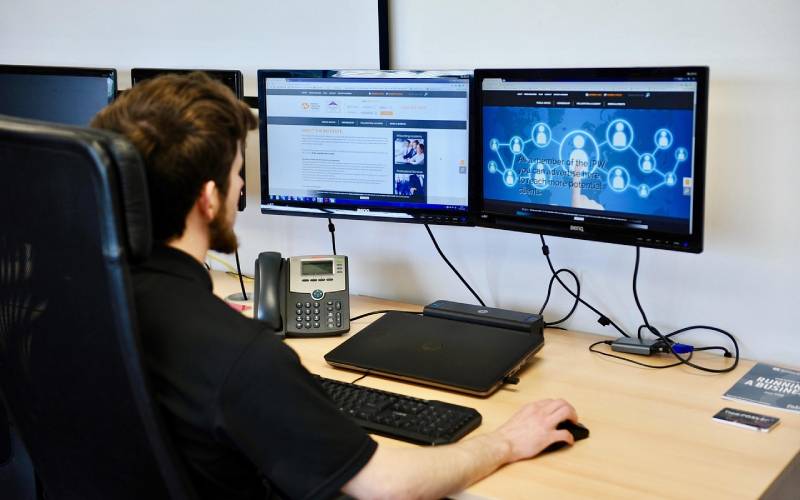 SEO Specialist reviewing results on their computer