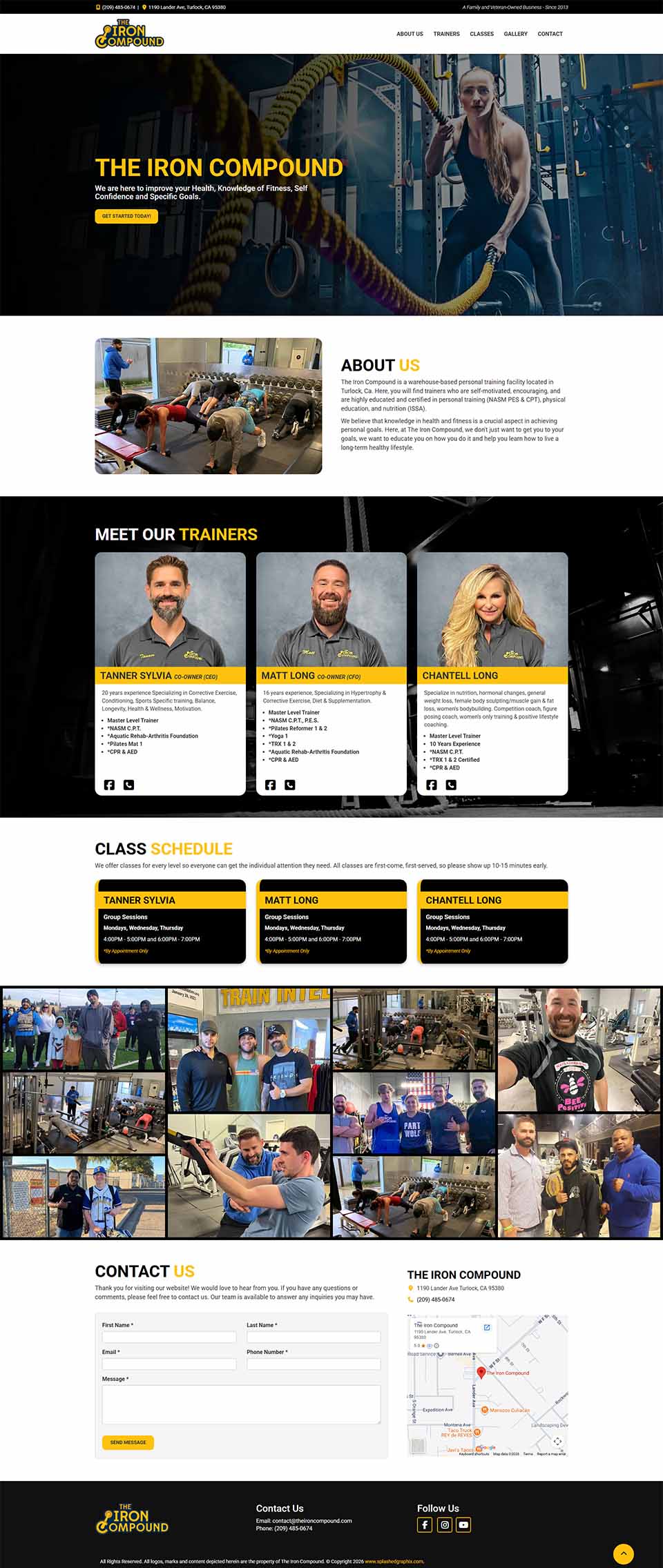 The Iron Compound one-page website design preview