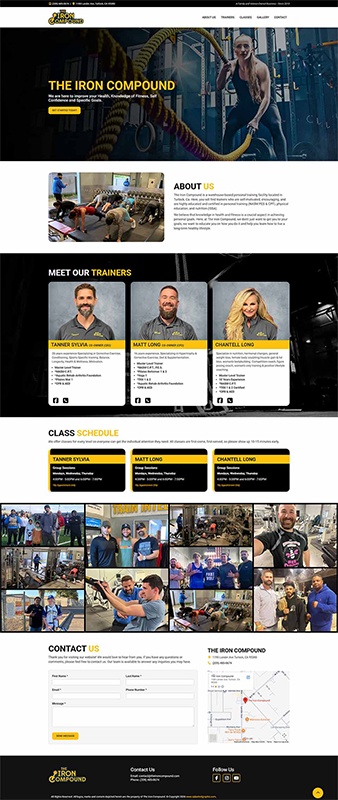 The Iron Compound one-page website design preview